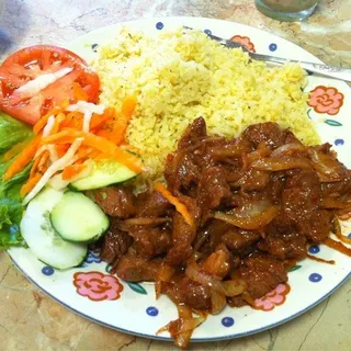 45. Rice with Marinated Beef Chunks