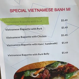 menu
