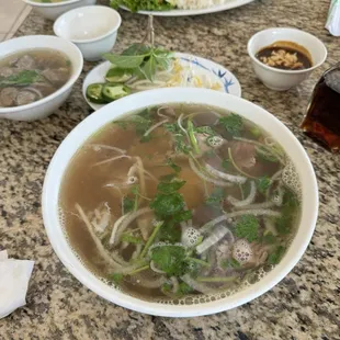 #20 pho plus meat balls on the side