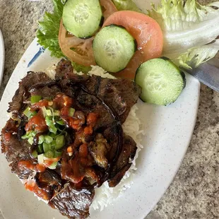 #40 Steamed rice with charbroiled sliced beef