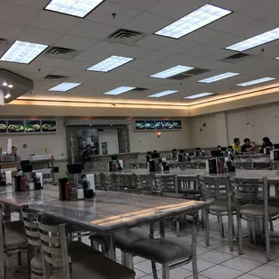 a restaurant with tables and chairs