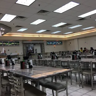 the inside of a restaurant