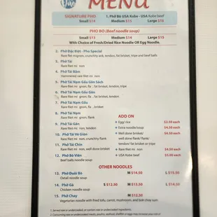 menu