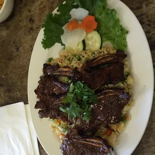 Grilled short ribs w/ fried rice