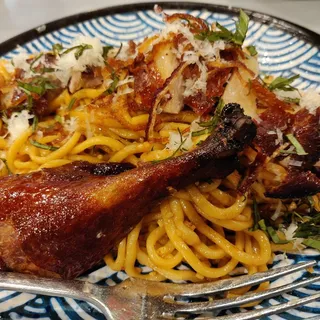 Duck garlic noodles