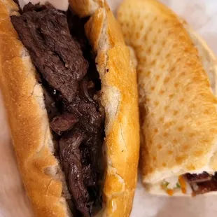 Bahn Mi Bo. | Fresh baguette, not much pickled veggies, beef grilled perfect tender with excellent flavors.