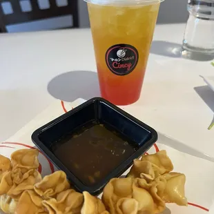 A05. Crab Rangoon and D4. Bubble Tea