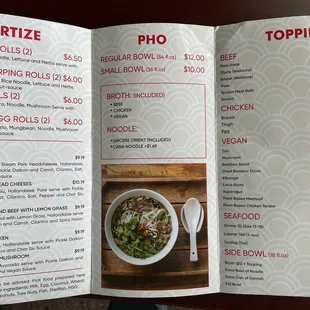 Take out menu! They are closed on Tuesday's, so no food pictures unfortunately.