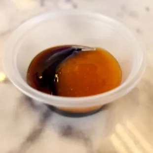 a cup of syrup