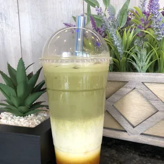 N42. Mango Matcha Milk Tea/Tra Sua Xoai Matcha