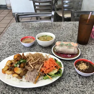 a plate of food on a table