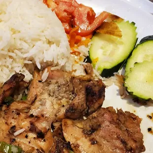 Grilled chicken and rice