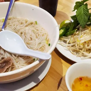 Flank steak pho soup