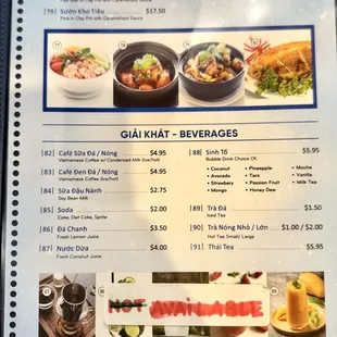 sushi and sashimi, menu