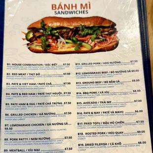menu