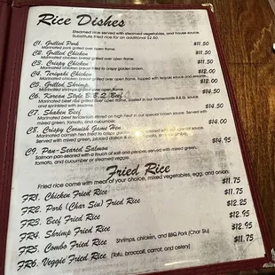 menu