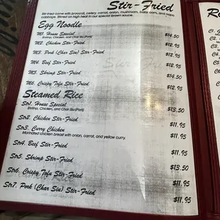 menu