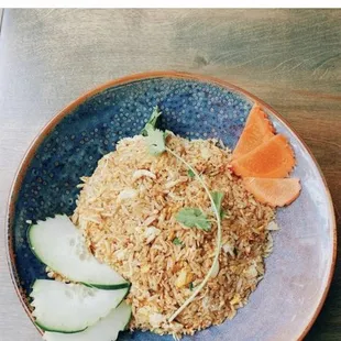 a plate of food on a table