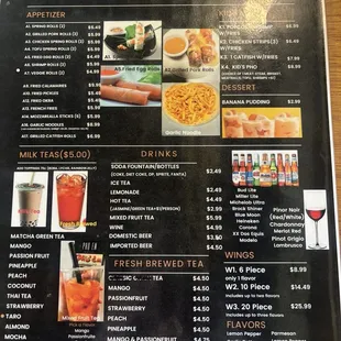 Page 2/2 of menu