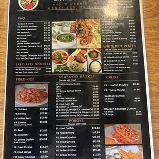 Page 1/2 of menu