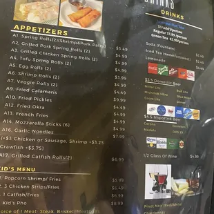 Menu - app &amp; drinks