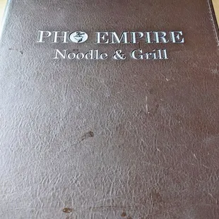 Menu cover