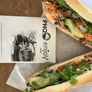 Banh Mi pork and beef sandwiches