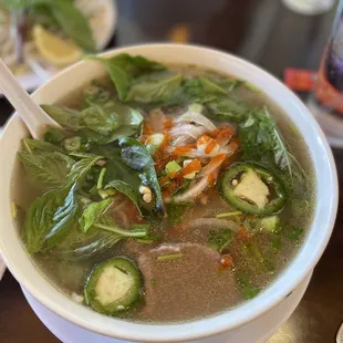 a bowl of soup on a table