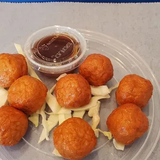 Fried Fish Balls with Asian Sesame