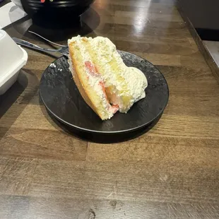 Sorry the food was so delicious we forgot to take a pic before we finished it lol!! The cake was really good too!