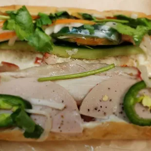 Banh mi inside, the classic combo