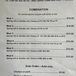 menu