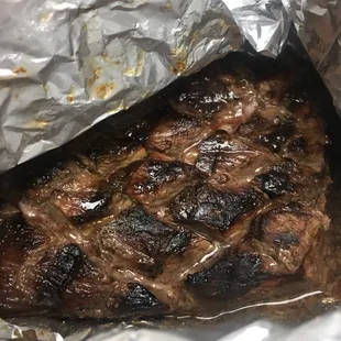 Grilled steak (very over done and tough)