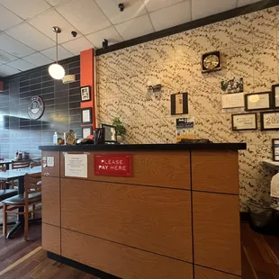 the front desk and dining area