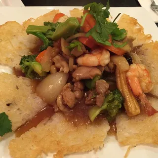 Combination of Pan Fried Noodle Plate