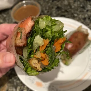 Pork sausage spring roll, get it!