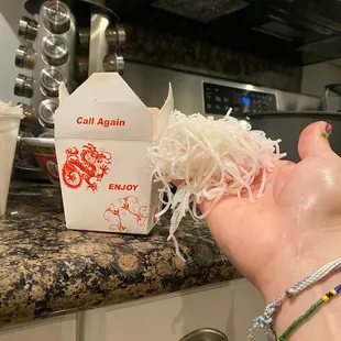 The amount of noodles sent with the &quot;large&quot; pho.
