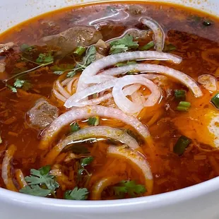 spicy beef noodle soup with pho noodle