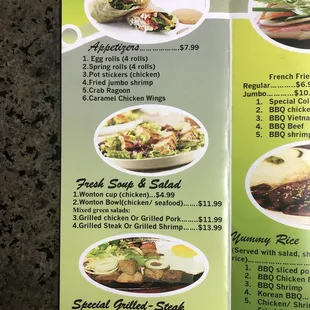 5/22/22 - updated menu