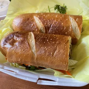 Jumbo Grilled pork Bahn Mi sandwich