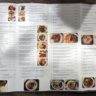a menu for a restaurant