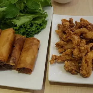 Egg Rolls and Crispy Chicken