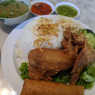 #12 Fried Chicken Wings & Rice