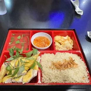 Hainan chicken with rice