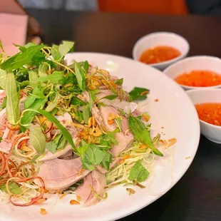 a plate of food on a table