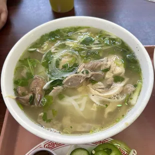 Pho Ga with thick noodles