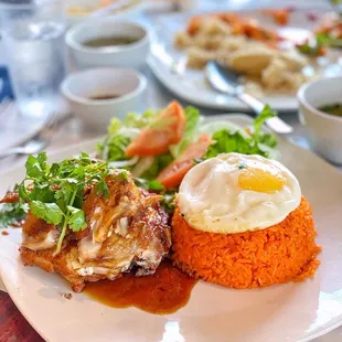 a plate of food on a table