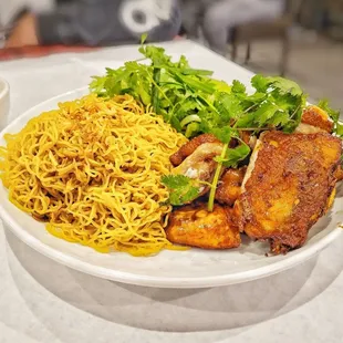 a plate of food on a table
