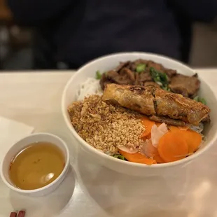 Grilled pork imperial roll vermicelli