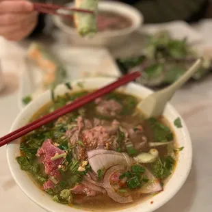 20. Spicy Satay Rare Beef Noodle Soup &amp; 13.Beef combo noodle soup &amp; 2. Shrimp Summer Roll2